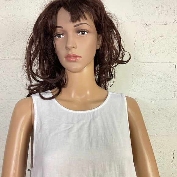 Loft Beach boho white open back linen blend midi dress M - Picture 5 of 12